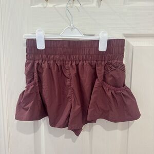 FP Movement by Free People Burgundy Athletic Shorts